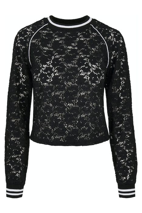 LADIES SHORT LACE COLLEGE CREW BLACK by Urban Classics