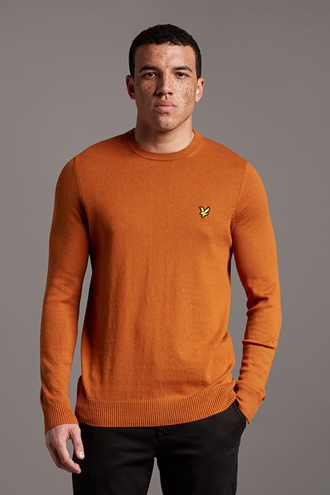 COTTON MERINO CREW JUMPER CIDER BROWN by Lyle & Scott