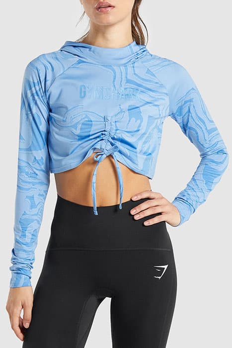 GS POWER PULLOVER - BLUE PRINT by Gymshark