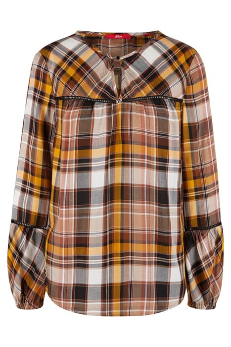 blouse brown check by s. Oliver