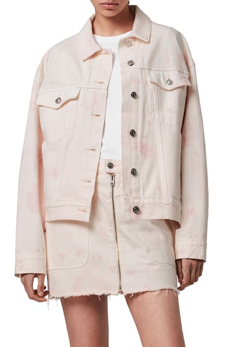 ELMA DYE DENIM JACKE CHALK WHITE/PINK by AllSaints