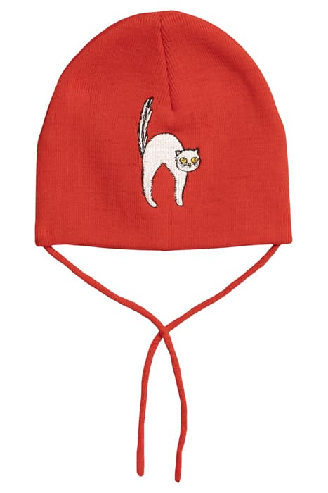 ANGRY CAT PATCH HAT RED by Mini Rodini