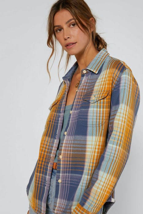 BLANKET SHIRT CUMIN ROGUE PLAID by Outerknown