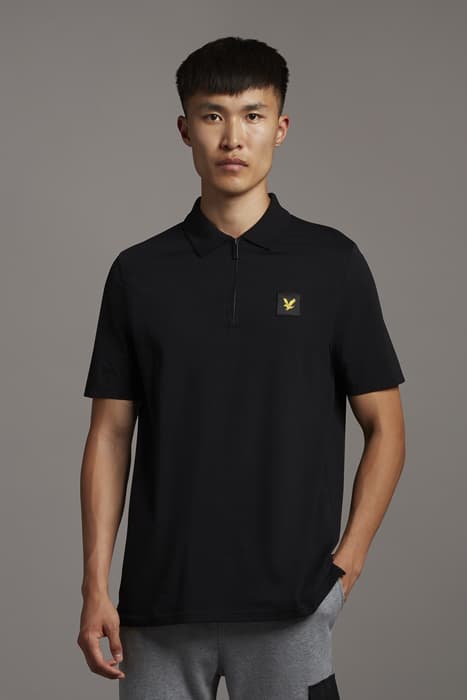 CONTRAST SLEEVE POLO SHIRT JET BLACK by Lyle & Scott