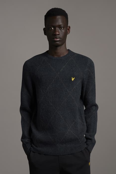 BRUSHED ARGYLE JUMPER DARK NAVY by Lyle & Scott