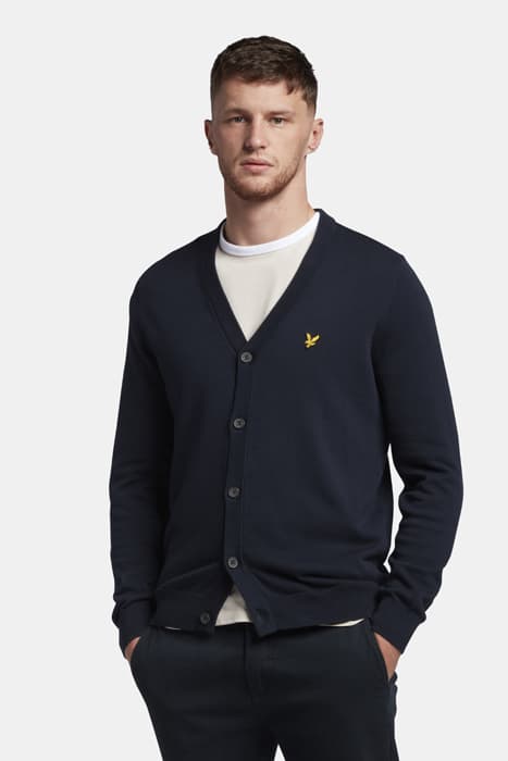 COTTON CARDIGAN DARK NAVY by Lyle & Scott