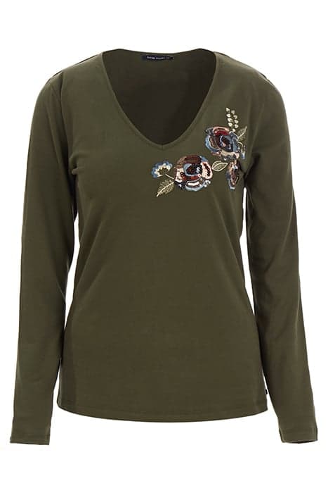 COTTON V-NECK T-SHIRT GREEN by River Woods