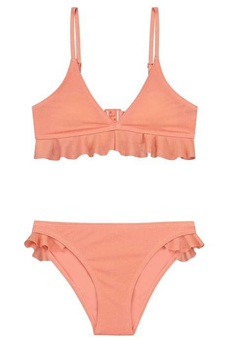 GIRLS ROSIE RUFFLE BIKINI SET SICILY GLITTER BLUSH PINK by Shiwi