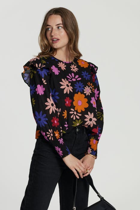 LADIES SAN MARINO BLOUSE RETRO FLOWER by Shiwi