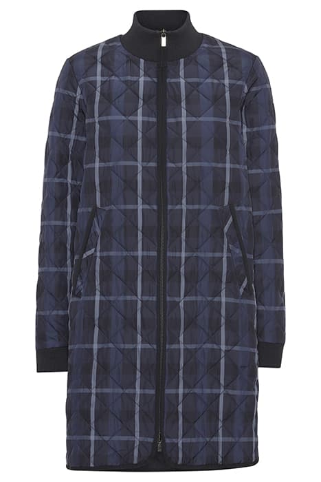 10 ART06TARTAN PADDED COAT TRUE NAVY by ILSE JACOBSEN HORNBÆK