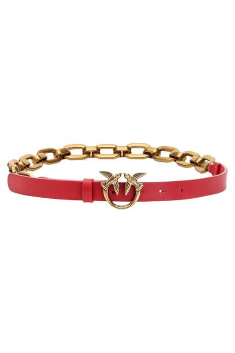 LOVE DAY MACRO CHAIN BELT H2 V RED-ANTIQUE GOLD by PINKO