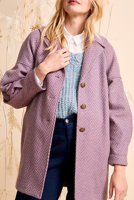 DELFI - LILAC COAT IN FANCY WOOL LILACS by ONE STEP