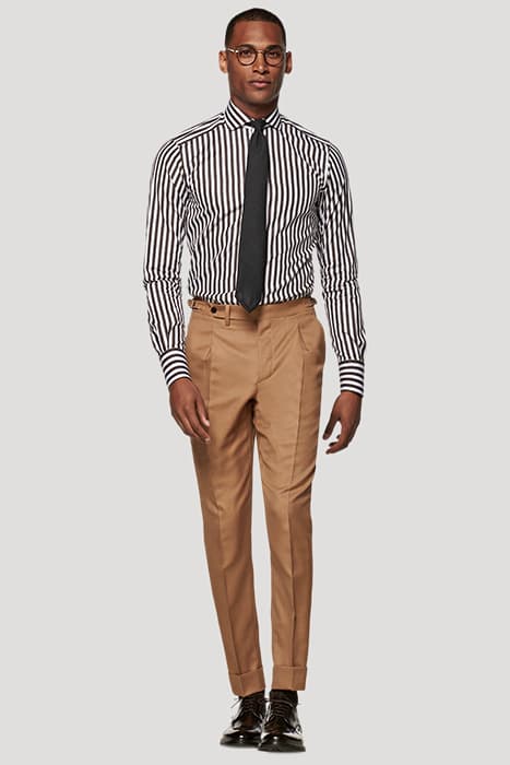 Brown Striped Slim Fit Shirt by Suitsupply