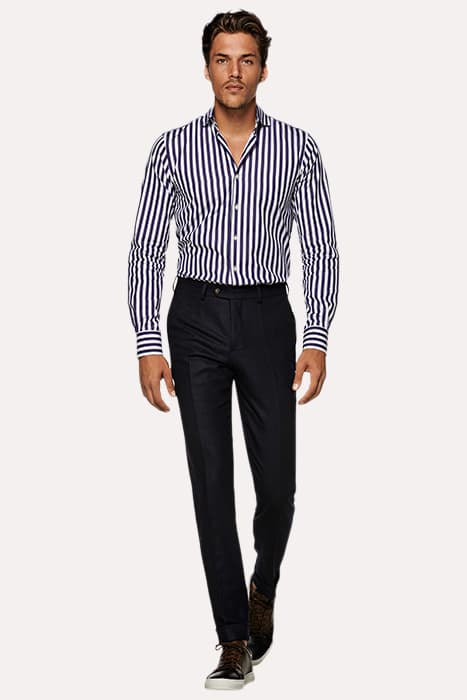 Navy Striped Extra Slim Fit Shirt by Suitsupply