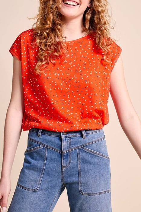 MADAM - CORAL T-SHIRT WITH SPARKLE PRINT by ONE STEP