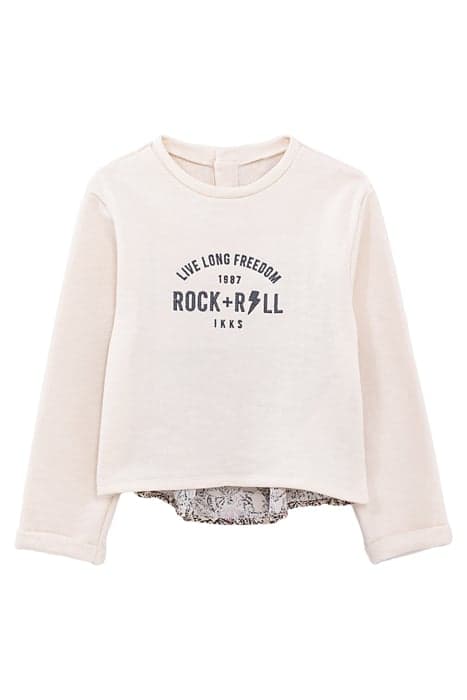 GIRLS’ ECRU MIXED FABRIC EMBROIDERED SLOGAN SWEATSHIRT ECRU by IKKS