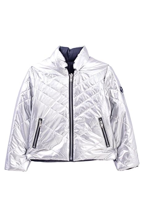 GIRLS' SILVER AND NAVY RECYCLED REVERSIBLE PADDED JACKET by IKKS