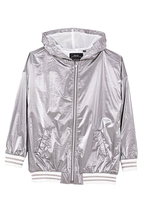 GIRLS’ DARK SILVER NYLON HOODED JACKET DARK SILVER by IKKS