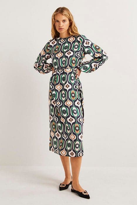 LONG SLEEVE COLUMN MIDI DRESS NAV by Boden