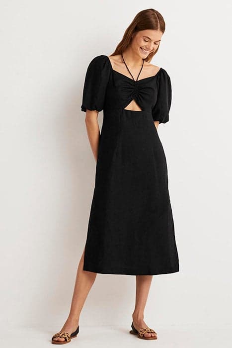 HALTERNECK CUTOUT COLUMN DRESS BLK by Boden