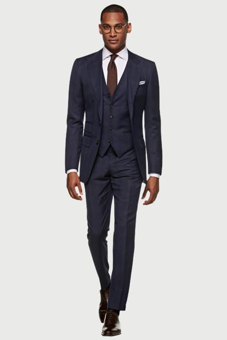 Mid Blue Checked Washington Suit by Suitsupply