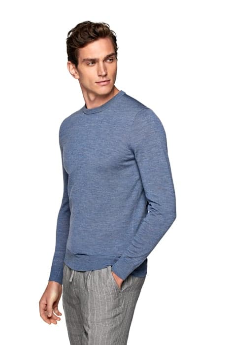 Mid Blue Crewneck by Suitsupply