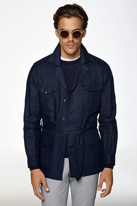 NAVY BELTED SAFARI JACKET by Suitsupply