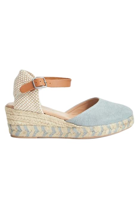 ESPADRILLE CLOSED TOE WEDGE CHAMB BLUE by White Stuff