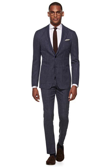 Mid Blue Striped Havana Suit by Suitsupply