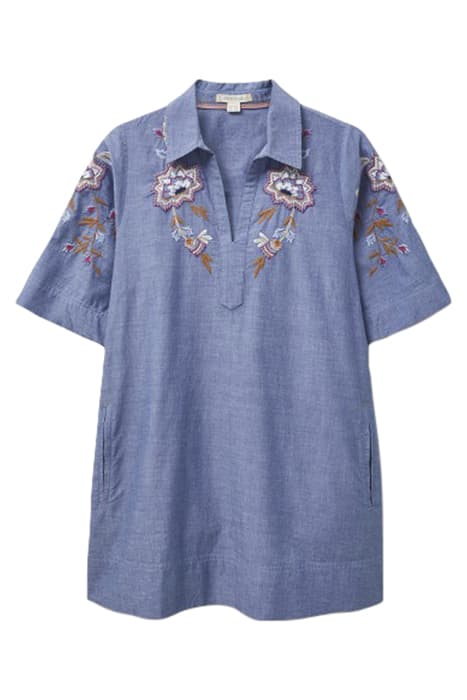 SAVANNAH EMBROIDERED TUNIC CHAMB BLUE by White Stuff