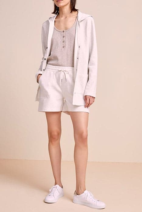 CAPSULE HOMEWEAR : POLINA - ECRU SHORTS IN SEQUINED FLEECE W by ONE STEP