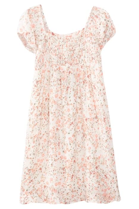 GIRLS' OFF-WHITE FLOWER PRINT SMOCKED DRESS by IKKS