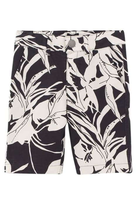 BOYS’ BLACK XL FLOWER PRINT CHINO BERMUDAS by IKKS