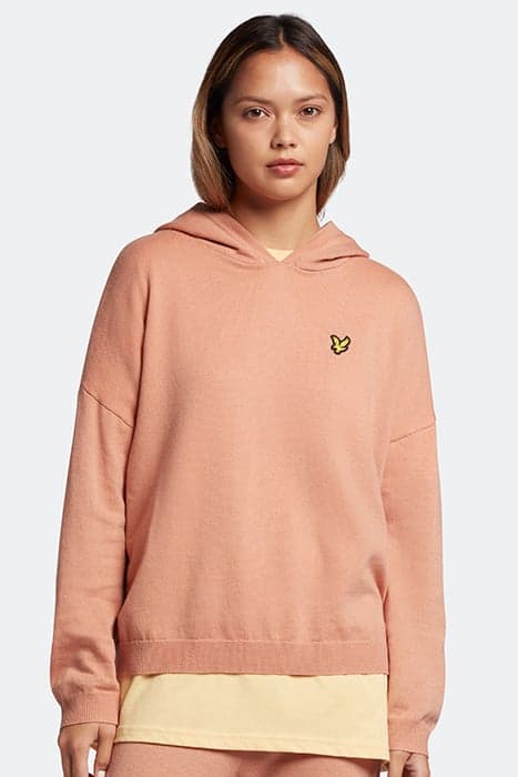 KNITTED HOODIE W795 DUSTY PEACH by Lyle & Scott