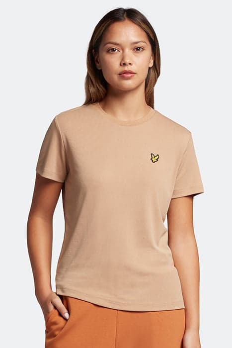 RIBBED CUPRO T-SHIRT WARM TAN by Lyle & Scott