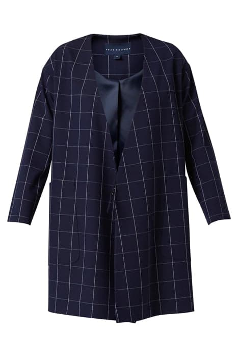 ANNA NAVY CHECK COAT by Helen McAlinden