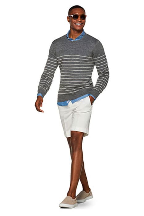 OFF-WHITE PLEATED BENNINGTON SHORTS by Suitsupply