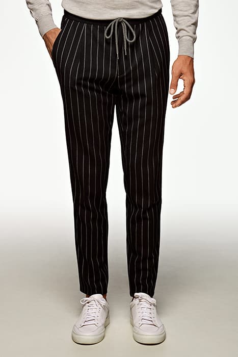 NAVY STRIPED DRAWSTRING AMES TROUSERS by Suitsupply