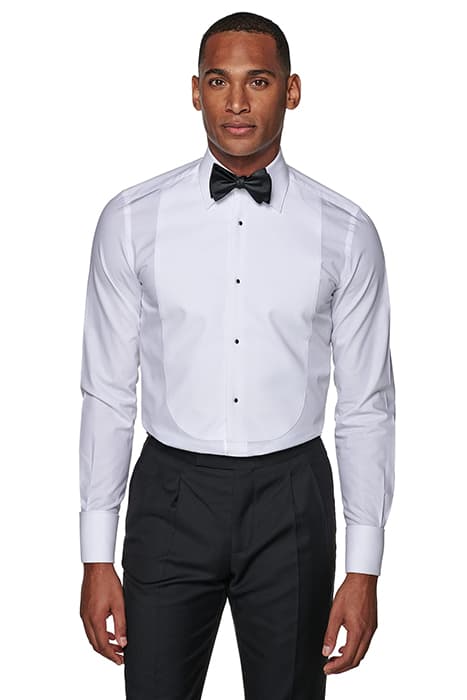 WHITE SLIM FIT TUXEDO SHIRT by Suitsupply