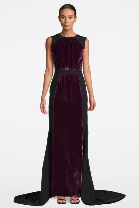 WOMEN‘S VELVET EVENING GOWN CHERRY/BLACK by Marcell von Berlin