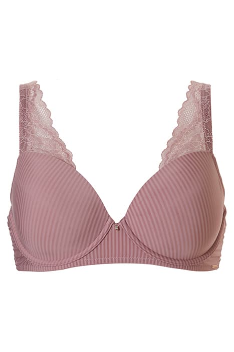 CO BRA TSHIRT DONNA STRIPE LACE ROSE DES BOIS by Livera