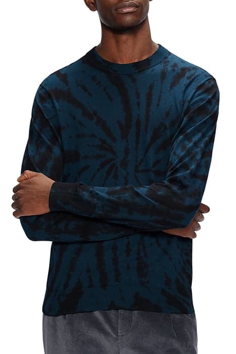 HENDREX LS TIE DYE PRINT CREW DK-BLUE by Ted Baker