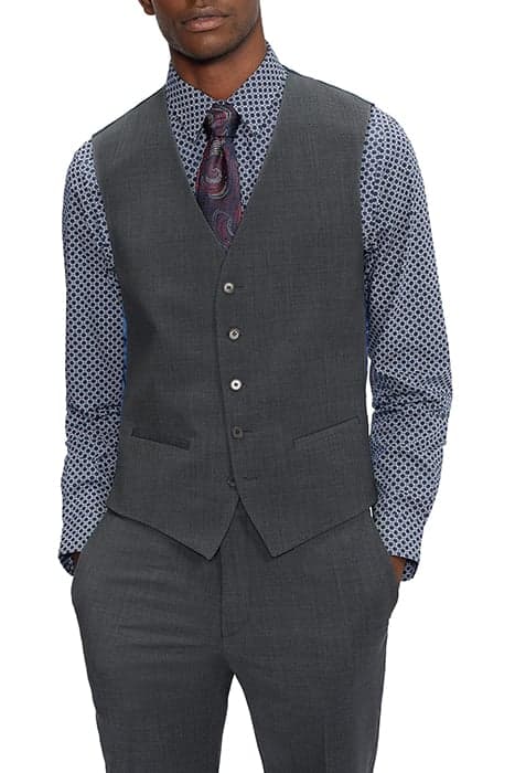 VERIAWS SLIM FIT PLAIN SUIT WAISTCOAT CHARCOAL by Ted Baker