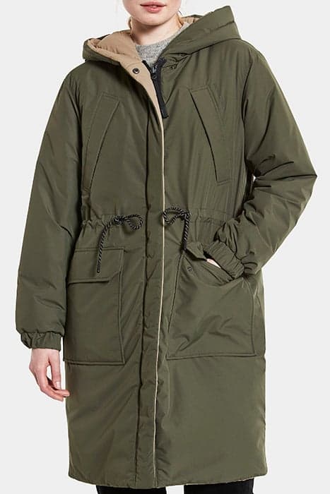 ANNA REV WNS PARKA BEIGE/DEEP GREEN by Didriksons