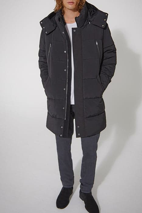 BLACK QUILTED LONG PADDED JACKET by IKKS