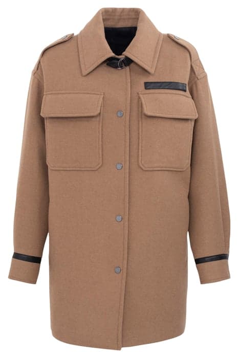 CAMEL OVERSHIRT-STYLE LONG COAT WITH SHOULDER TABS by IKKS