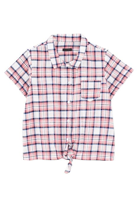 GIRLS’ WHITE SHIRT TO KNOT WITH PINK CHECK WHITE by IKKS