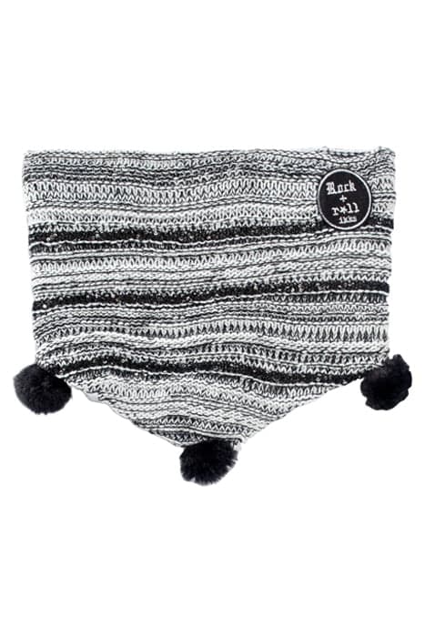 GIRLS’ WHITE SNOOD, BLACK STRIPES AND EMBROIDERED SEQUINS OF by IKKS