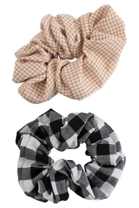 GIRLS’ CARAMEL AND BLACK CHECKED SCRUNCHIES TERRACOTA by IKKS