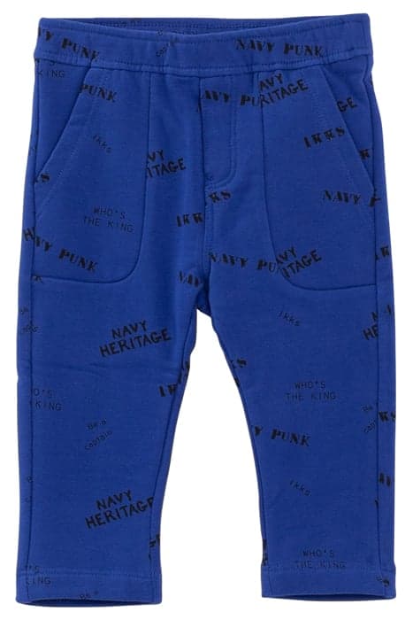 BABY BOYS’ BLUE JOGGERS WITH STAMP PRINT MEDIUM BLUE by IKKS